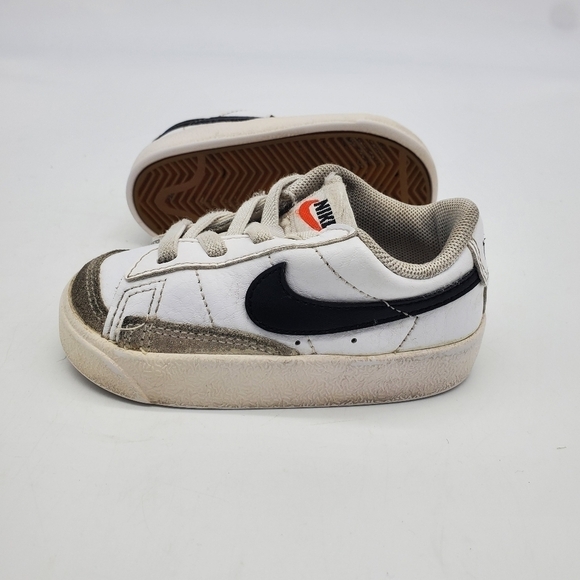 Nike Shoes Toddler 5c Blazer Low 77 Kids White Gray Black Strap DA4076-101 - Picture 9 of 10
